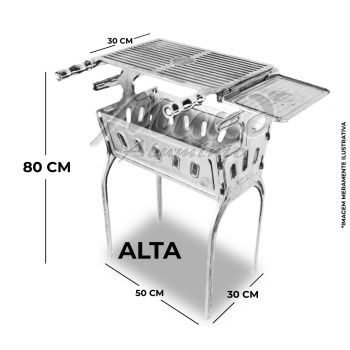 Churrasqueira Premium de Alumínio Fundido Desmontável com 1 Bandeja