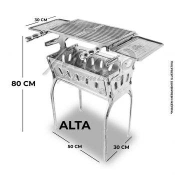 Churrasqueira Premium de Alumínio Fundido Desmontável com 2 Bandejas