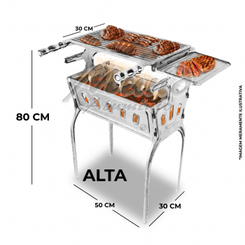 Churrasqueira Premium de Alumínio Fundido Desmontável  com Bandeja