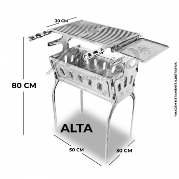 Churrasqueira Premium de Alumínio Fundido Desmontável  com Bandeja