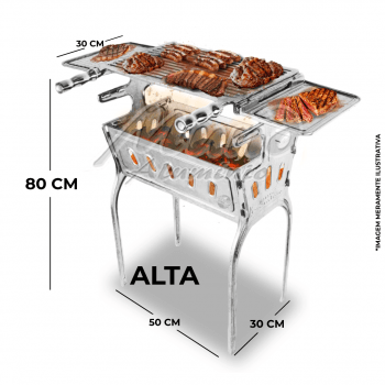 Churrasqueira Premium de Alumínio Fundido Desmontável  com Bandeja