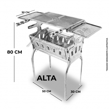 Churrasqueira Premium de Alumínio Fundido Desmontável  com Bandeja